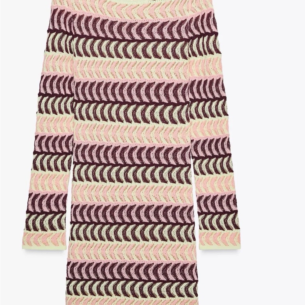 Zara Striped Knit Swim Coverup in Pink, Purple and Yellow